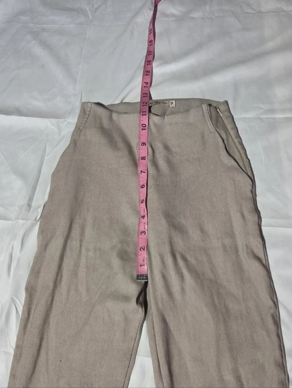 Lorena Vieira Neutral 2-Piece Set Beige Top & Slim Pants Petite S (Read Flaws)